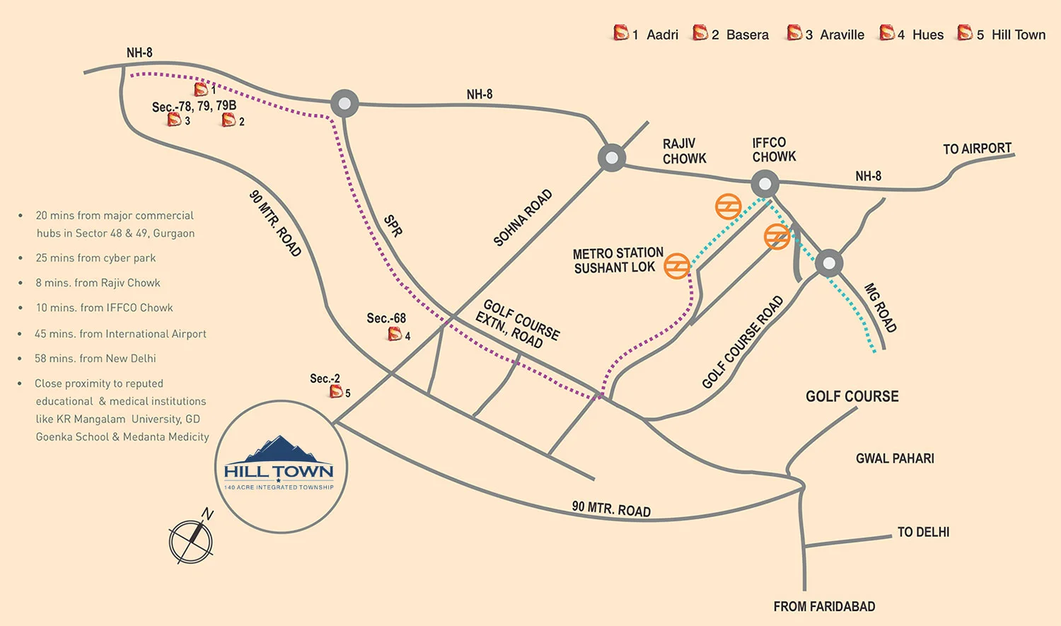 True Habitat Luxe Residency 112 Location Map