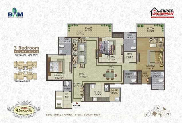 Shree Vardhman Victoria Floor Plan