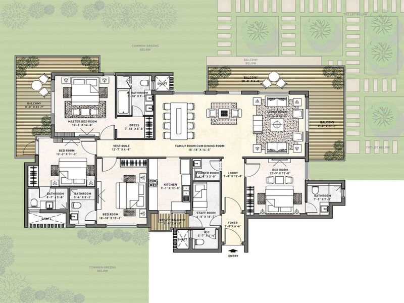 Puri Diplomatic Greens Floor Plan