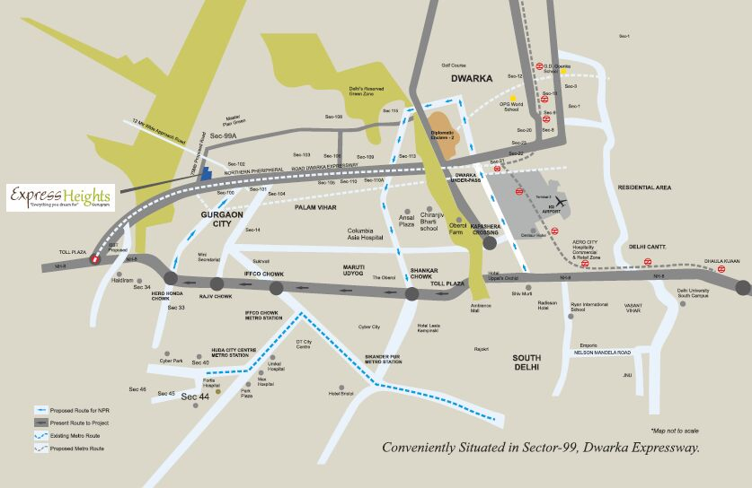 Pareena Express Heights Location Map
