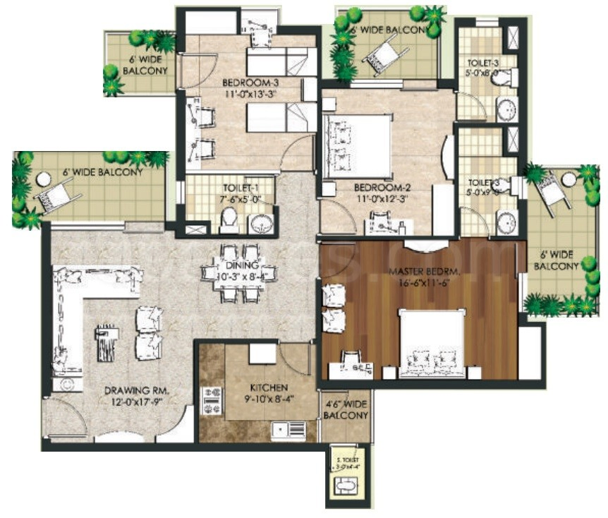 2 BHK Floor Plan
