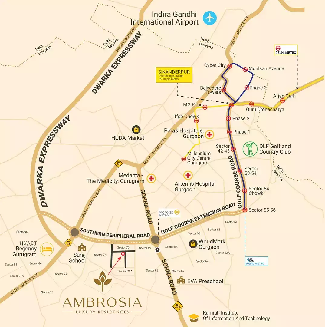 Shree Vardhman Ambrosia Location Map