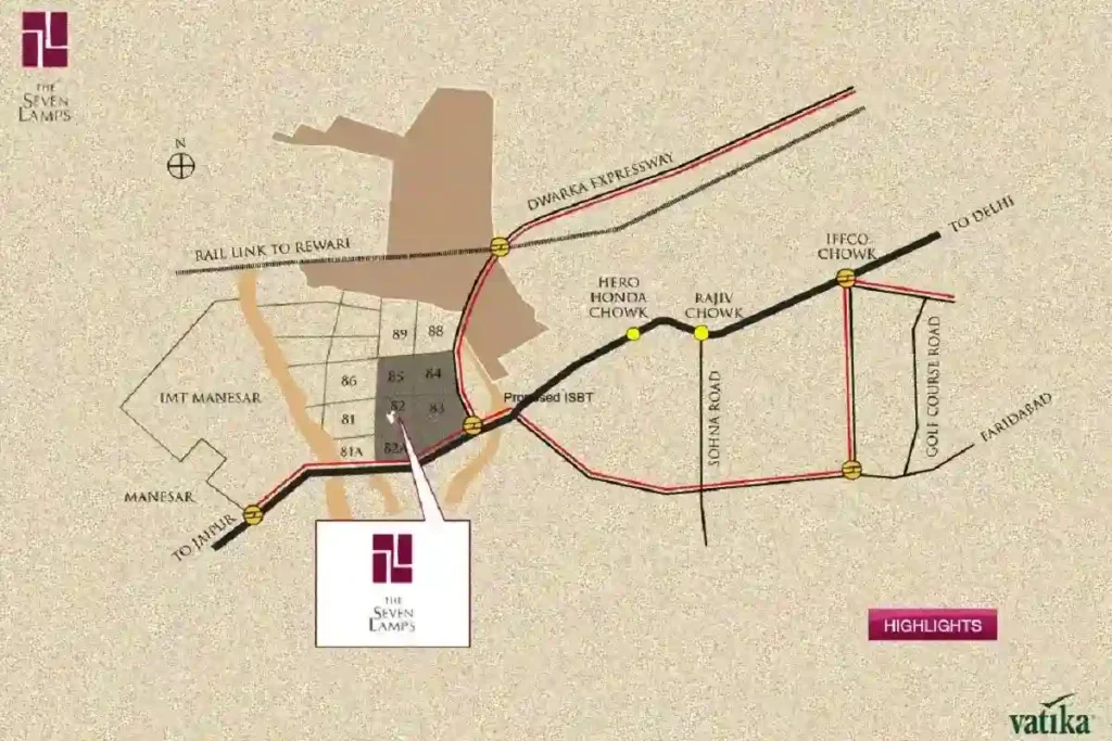 Vatika The Seven Lamps Location Map