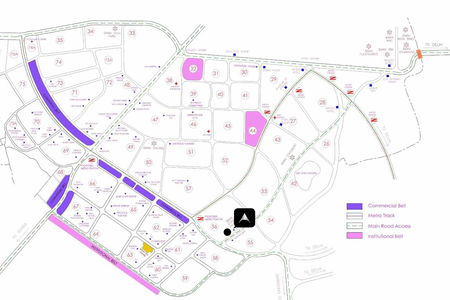 The Address One Location Map