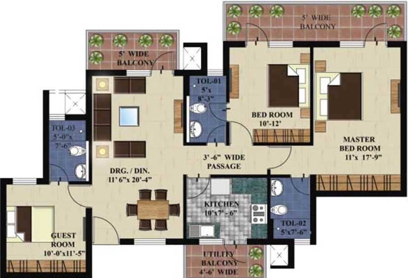 Piedmont Taksila Heights Phase II Floor Plan