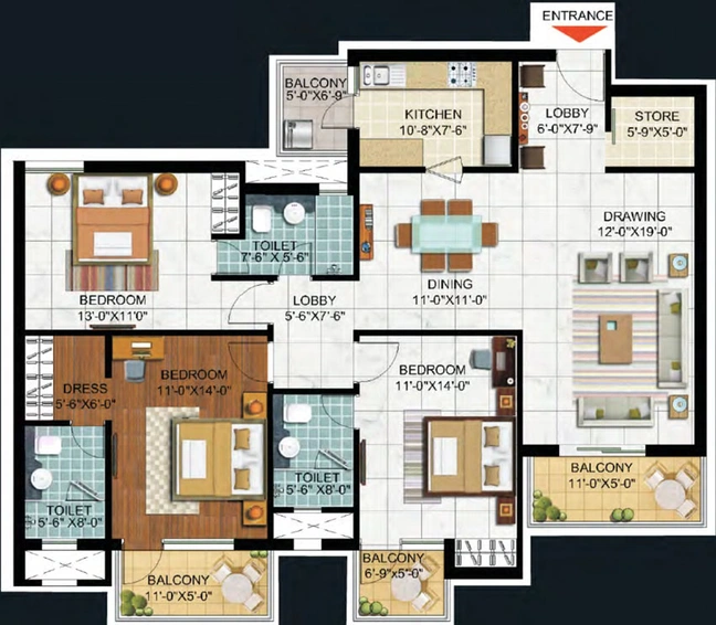 Ramprastha The Skyz Floor Plan