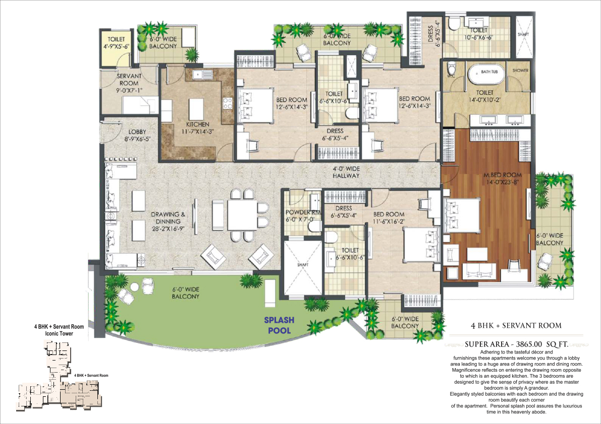 Spaze Kalistaa 4 BHK Floor Plan