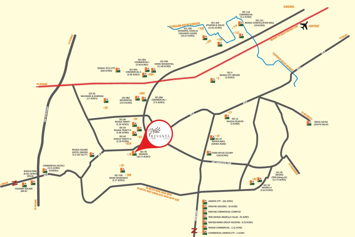Raheja Revanta Location Map