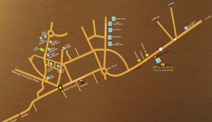 Vipul Lavanya Location Map